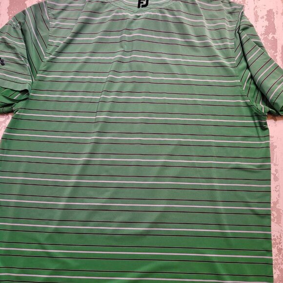 2202 Footjoy Green Stripe Polo Men's Size Large - Picture 5 of 6